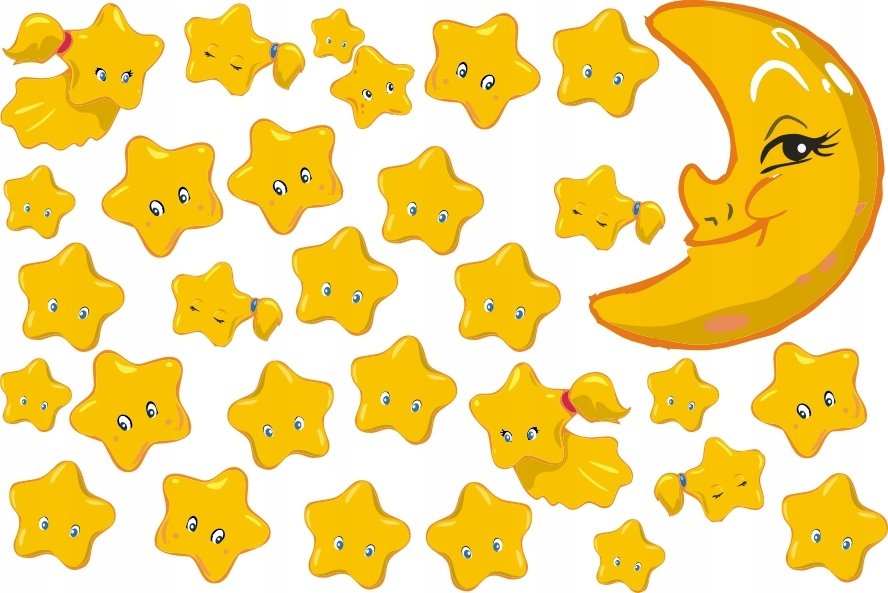 Księżyc gwiazdki kosmos naklejki Pojazdy 272, 120x80 cm