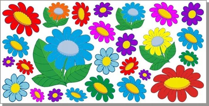 Naklejki dla dzeci mat kwiatki Kwiaty 103, 100x50 cm