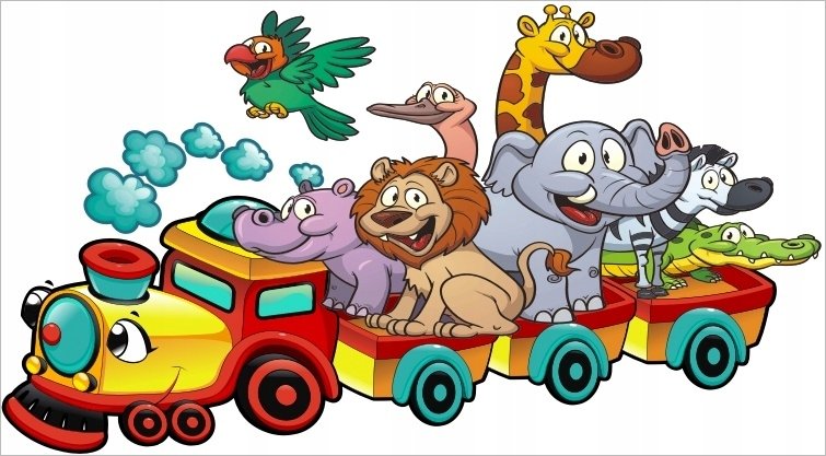 Naklejka dla dzieci Ciuchcia Lokomotywa Pociąg 4, 100x50 cm