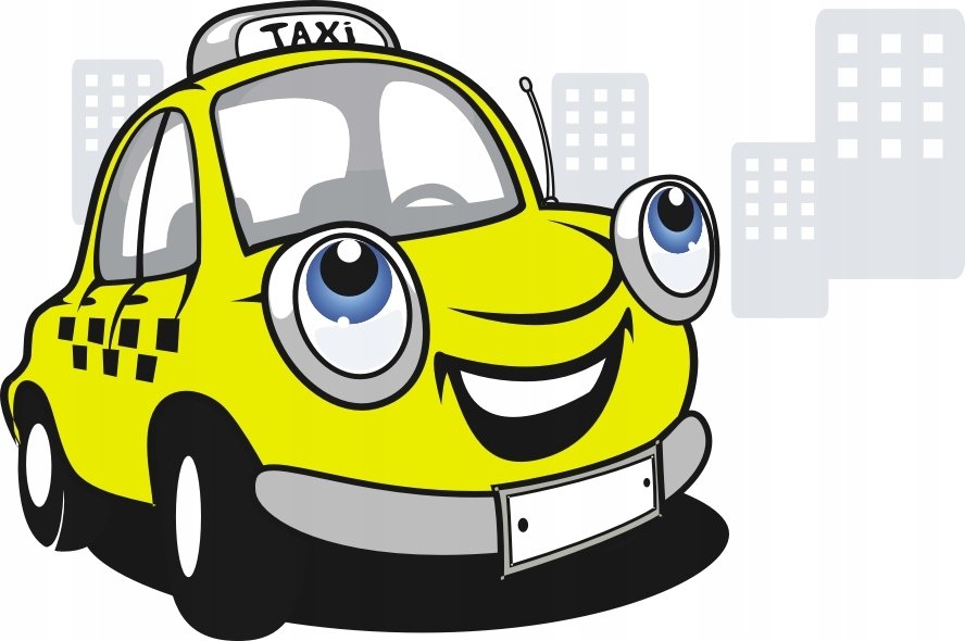 Wesołe auto taxi taksówka naklejki Pojazdy 221, 120x80 cm