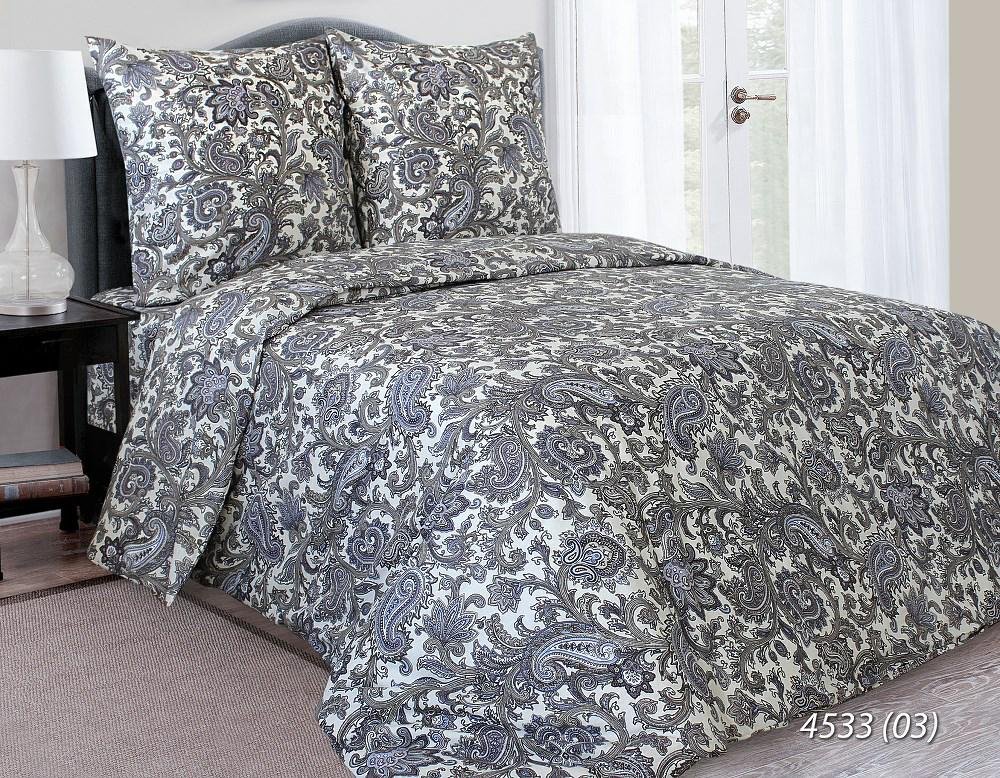 Pościel satynowa 160x200 niebieska biała szara turecki Luxury 02