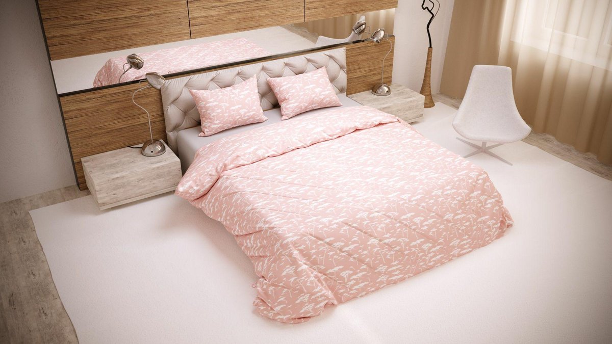 Pościel 220x200 Kwiatki różowa jasna biała poszewki 2x70/80 2x50/60 2x40/40 Luxury 01