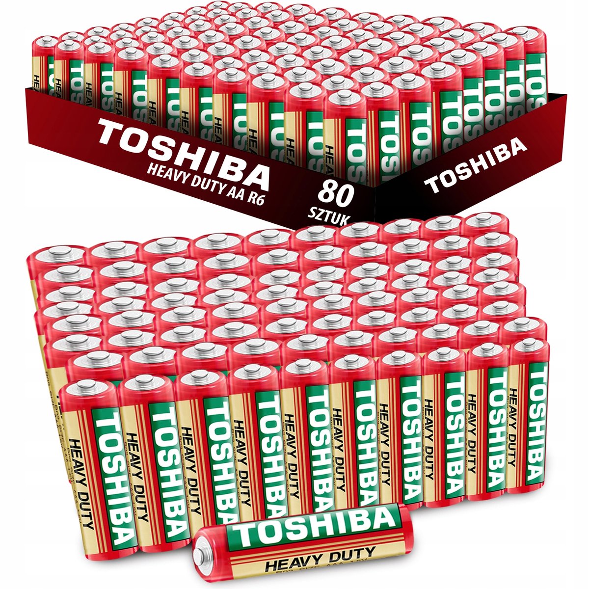 Zestaw 20 x Baterie Cynkowo-Węglowe TOSHIBA HEAVY DUTY R6 AA 1,5V Folia 4szt