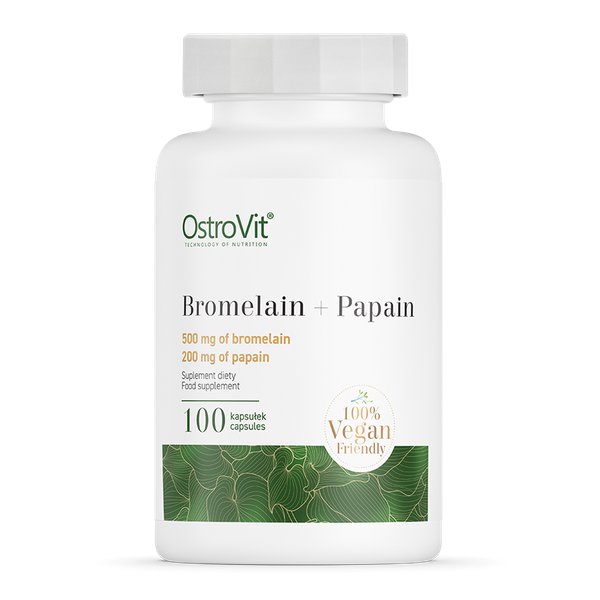 OstroVit, Bromelaina + Papaina, Suplement Diety, 100 kaps.