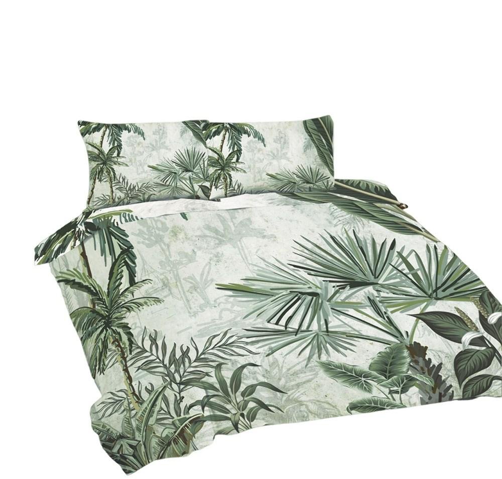 Pościel 220x200 Liście palmy zielona Universal Matex