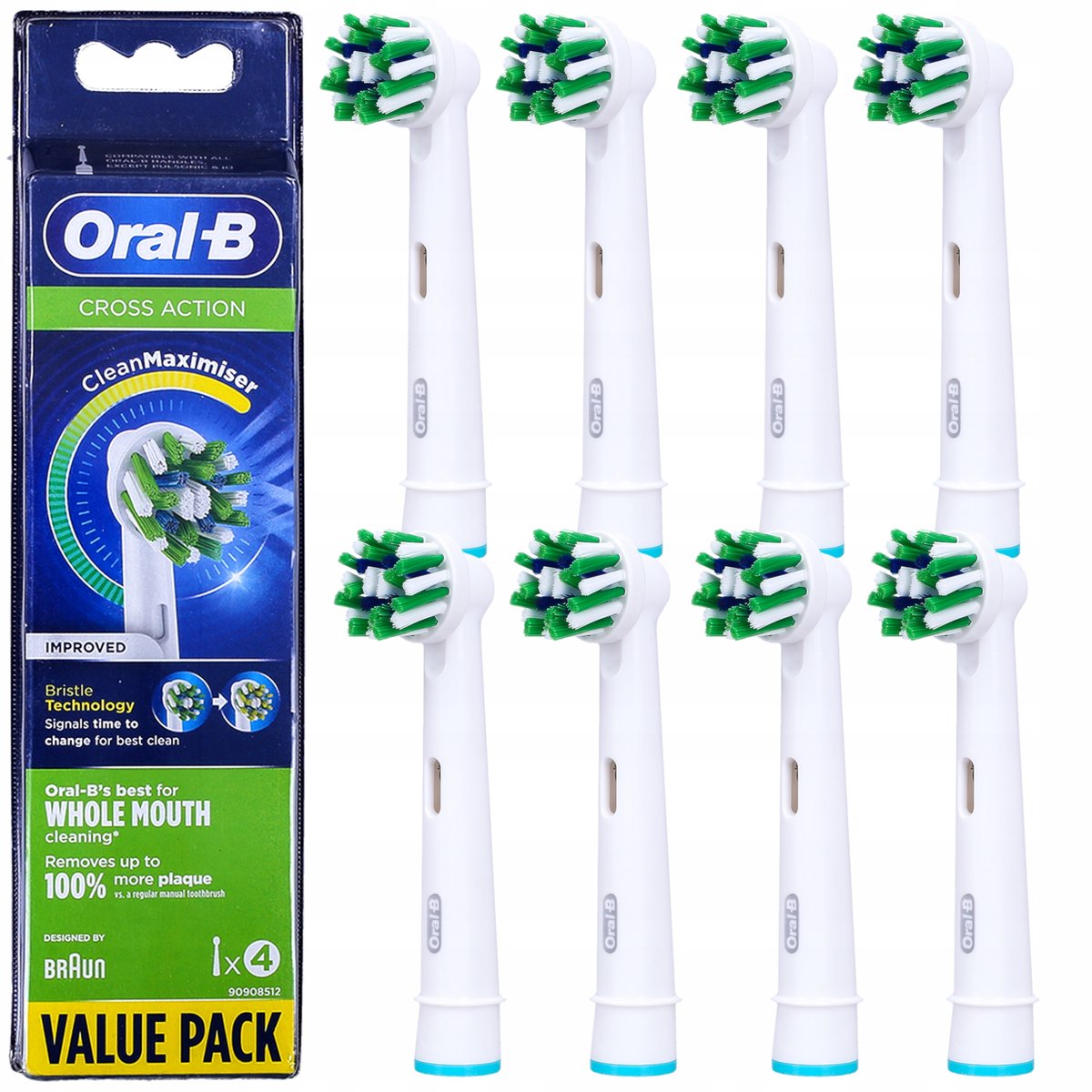 Oryginalne Końcówki Oral-B Cross Action 8 Szt N