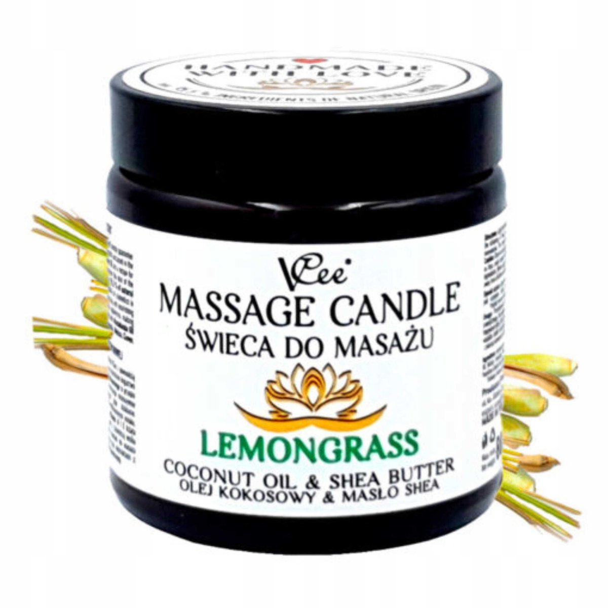 Nawilżająca świeca do masażu VCee 80 g - różne zapachy - Lemongrass