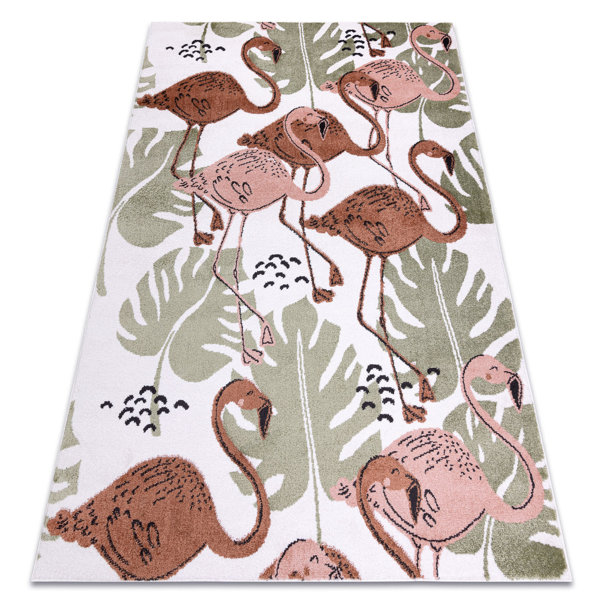 Dywan FUN Flami dla dzieci, flamingi krem, 160x220 cm