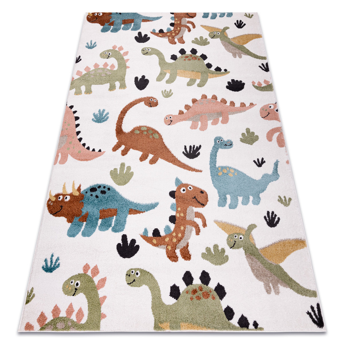 Dywan FUN Dino dla dzieci, dinozaury krem, 180x270 cm