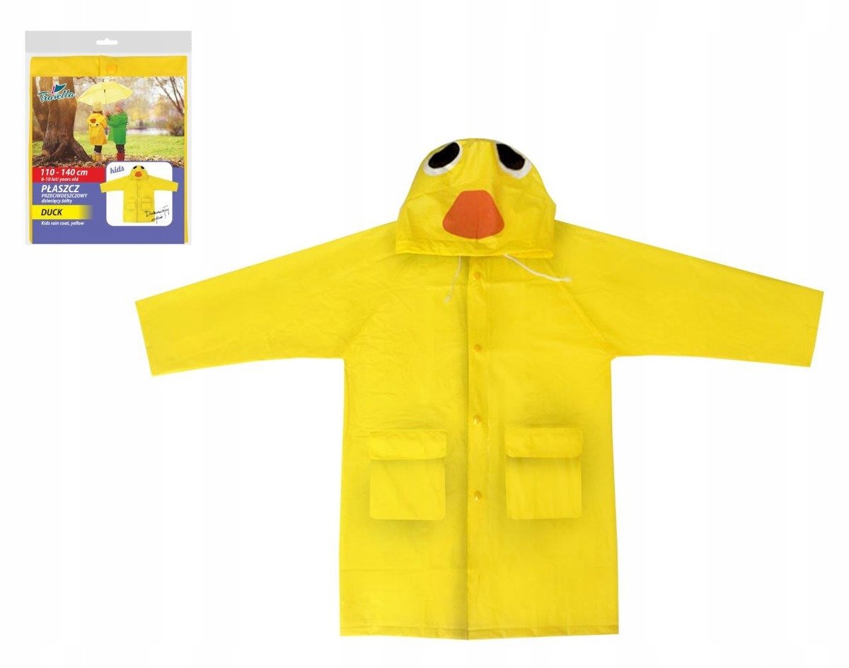 RAVI PŁASZCZ PRZECIWDESZCZOWY DZIECIĘCY KACZUSZKA ŻÓŁTY
