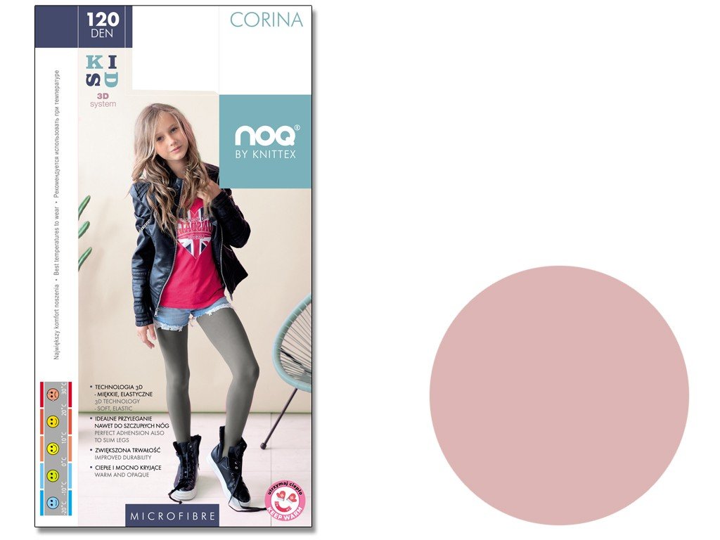 Rajstopy dla dziecka z mikrofibry 120 den 140-146 Powder pink
