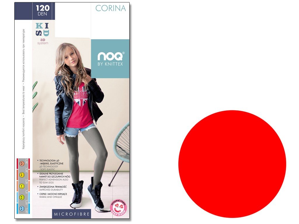 Rajstopy dla dziecka z mikrofibry 120 den 122-128 Rosso