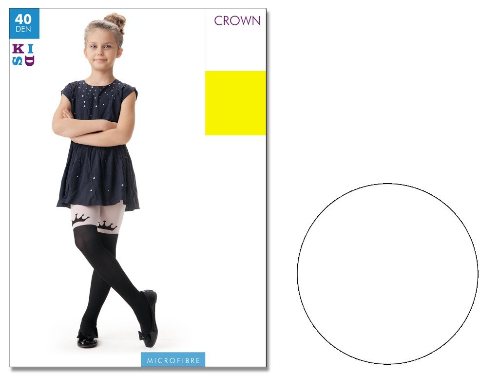 Rajstopy dla dzieci korona na kolanie 128-134 Bianco