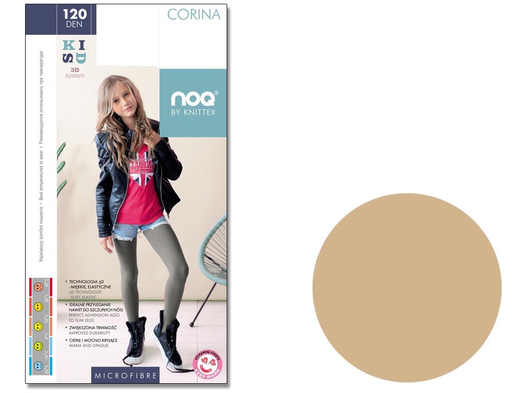 Rajstopy dla dziecka z mikrofibry 120 den 128-134 Latte