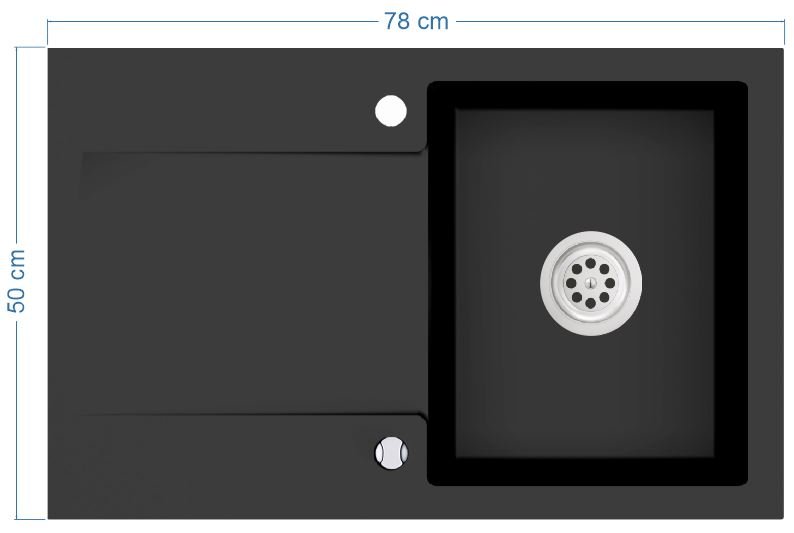Atrapa - zlew jednokomorowy czarny