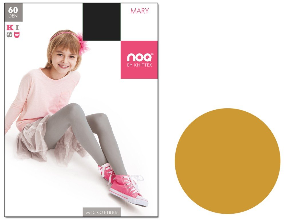 Rajstopy dziecięce z mikrofibry 60 den kryjące Mustard 140-146