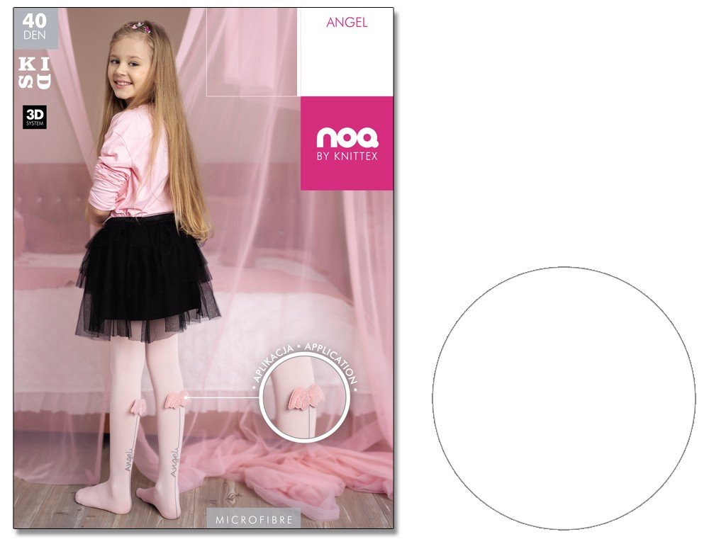 Rajstopy dziecięce ze skrzydłami Angel 122-128 Bianco