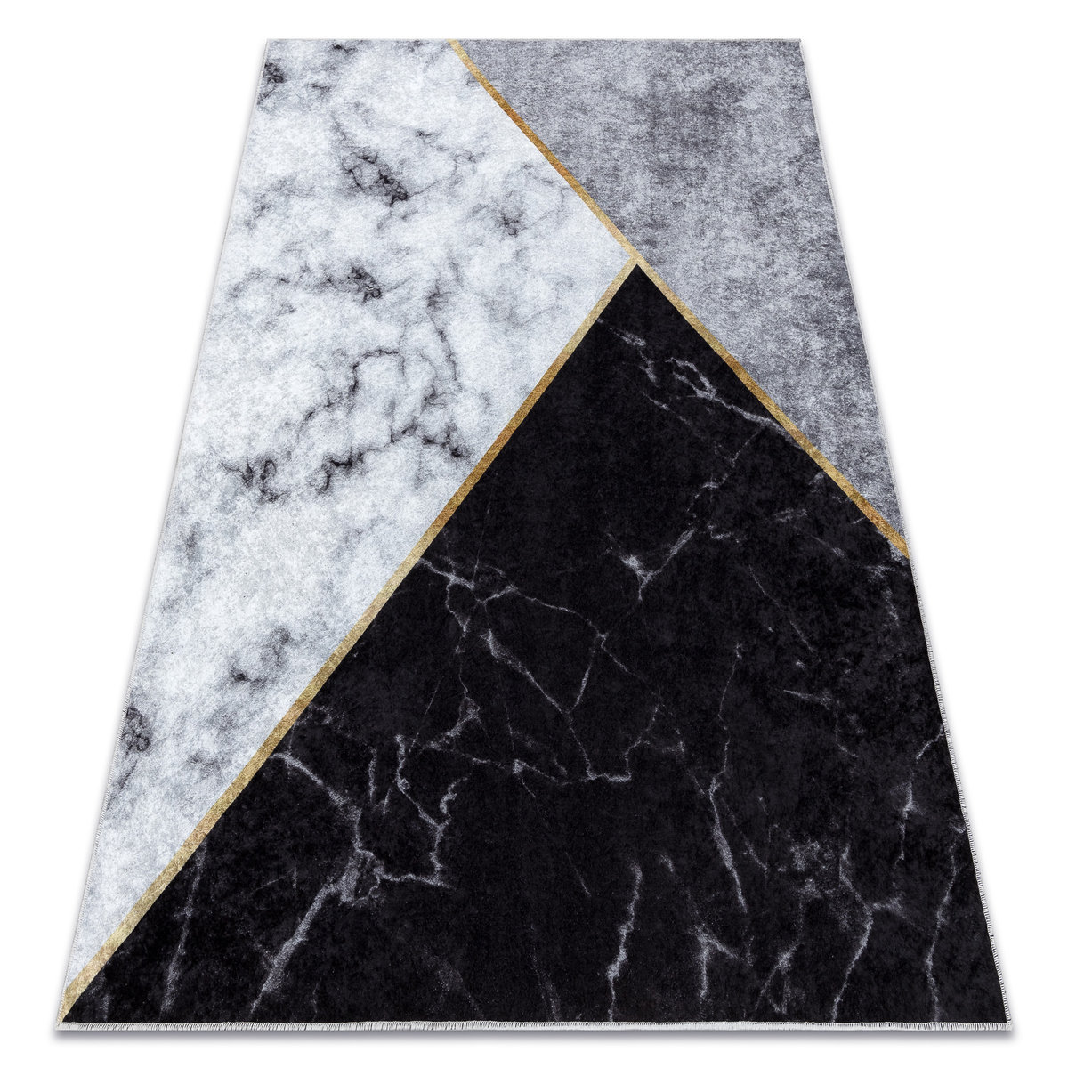 Dywan do prania MIRO 51330.804 Marmur, geometryczny antypoślizgowy - szary, 160x220 cm