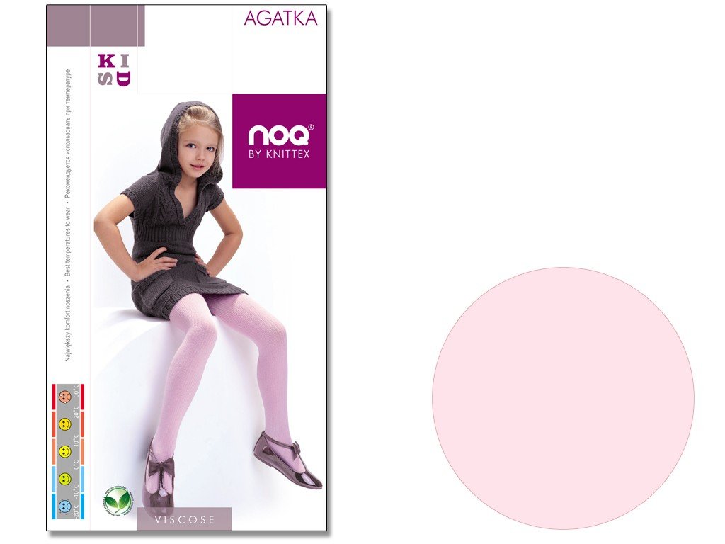 Rajstopy dziecięce z wiskozy AGATKA 128-134 Baby pink