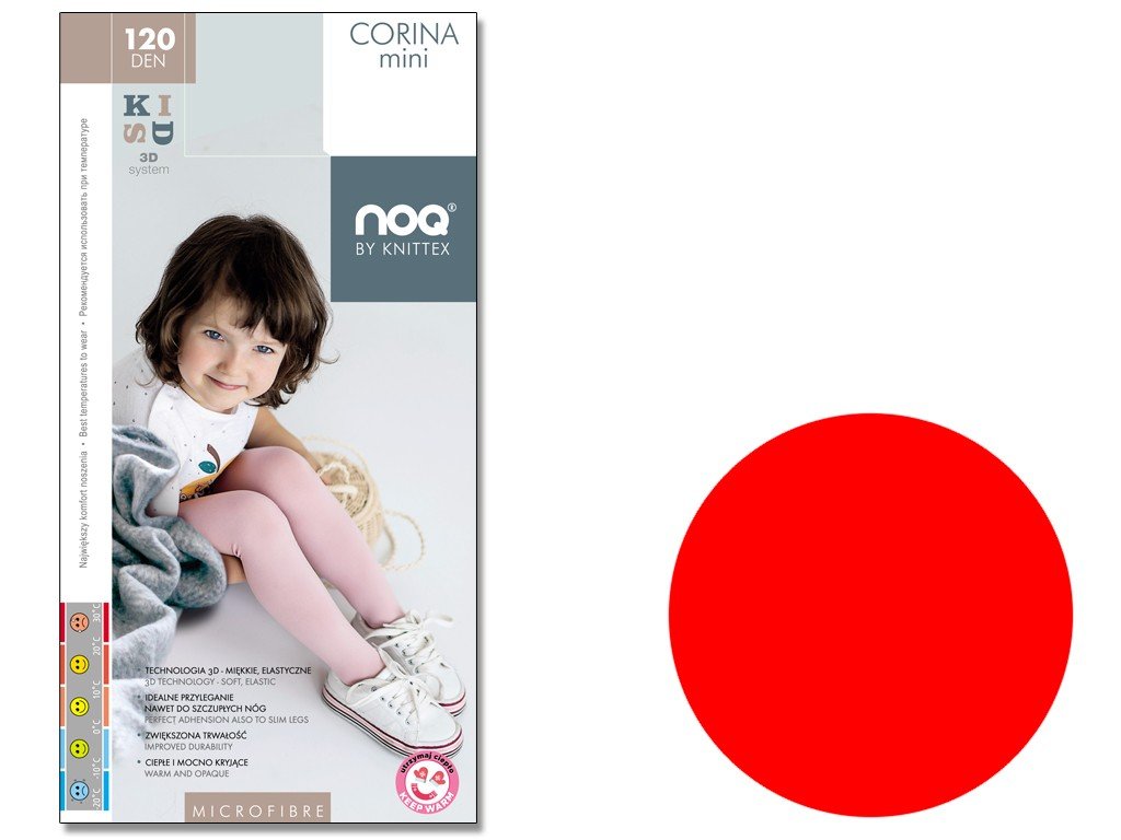 Rajstopy z mikrofibry dla maluszków 120 den 92-98 Rosso