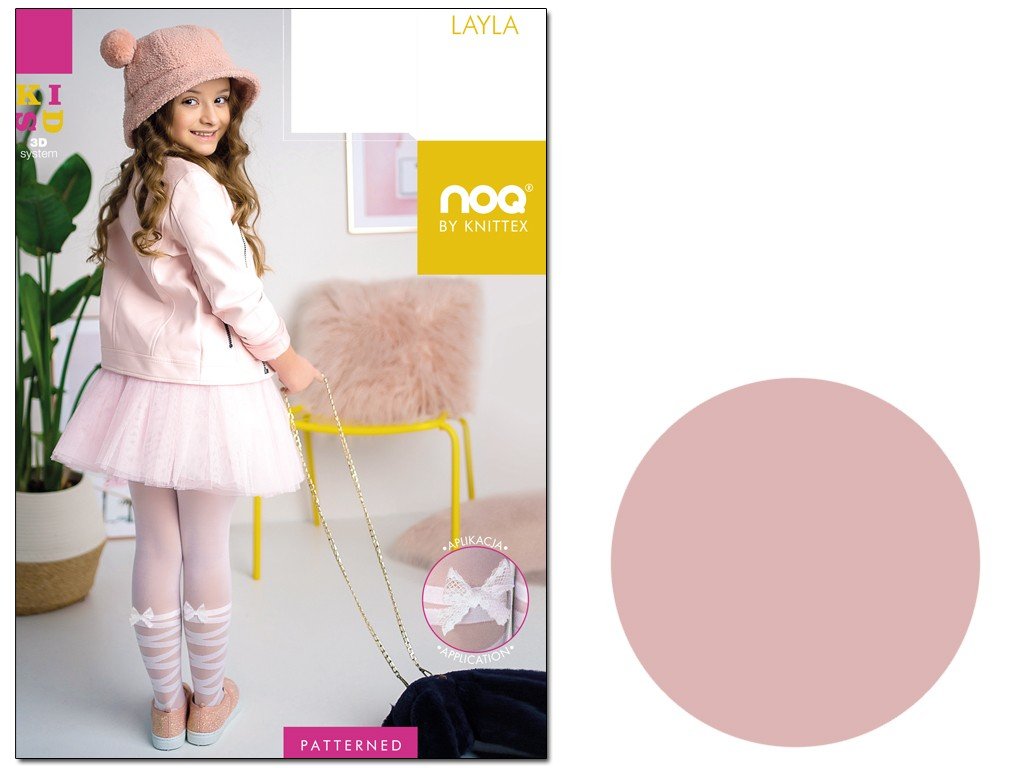 Dziewczęce rajstopy z mikrofibry kokardki 122-128 Cotton candy
