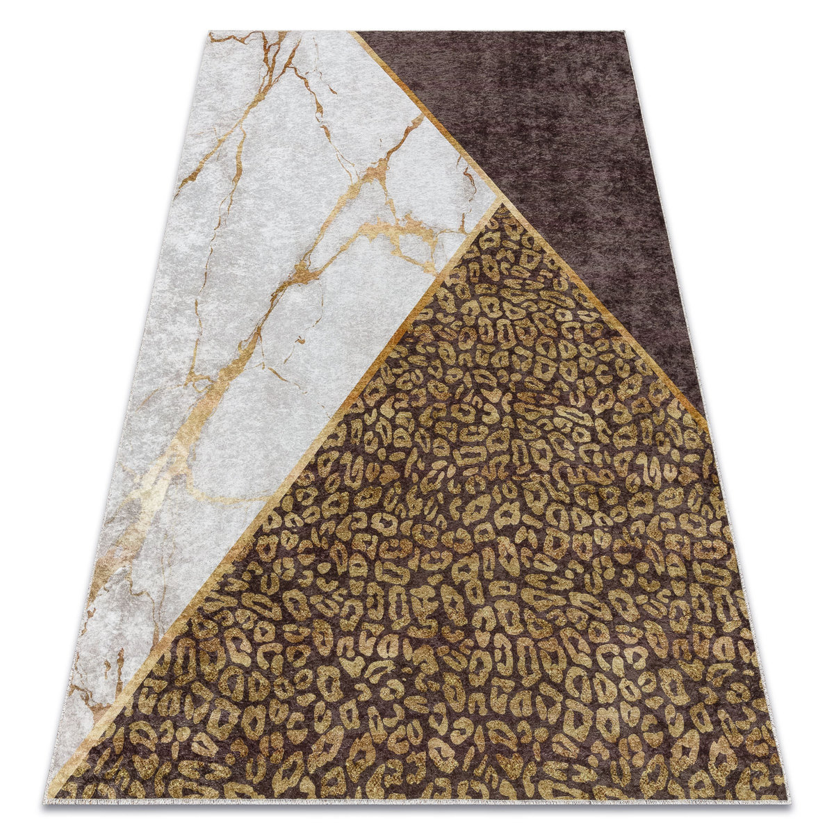 Dywan do prania MIRO 51338.805 Marmur, geometryczny antypoślizgowy - brązowy, 160x220 cm