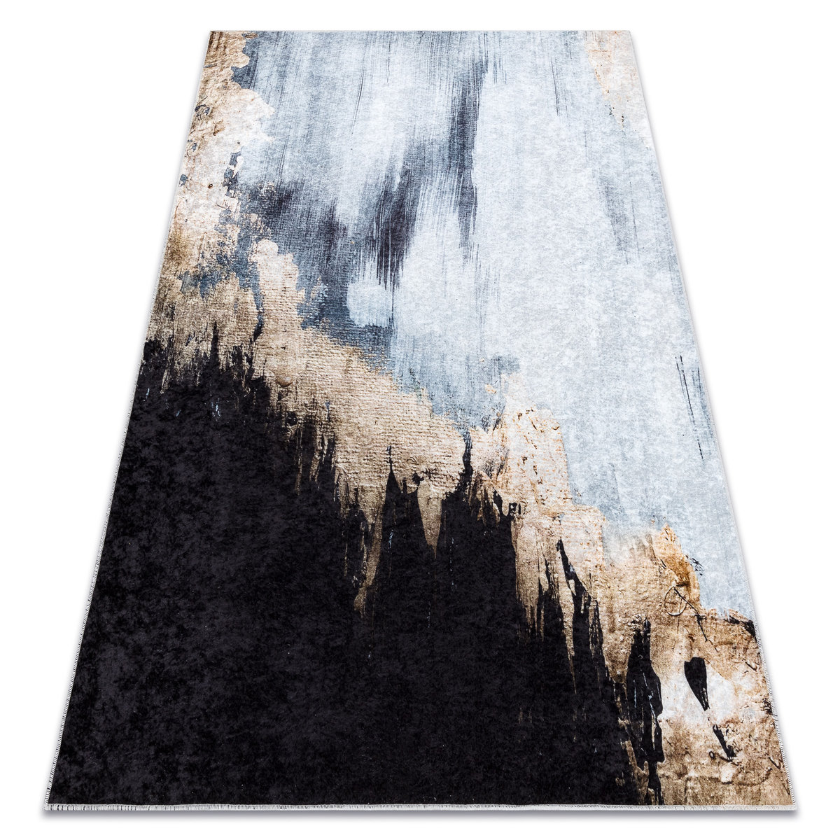 Dywan do prania MIRO 51573.802 Abstrakcja antypoślizgowy - niebieski / złoty, 160x220 cm