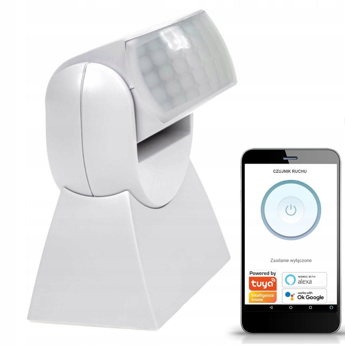 WOJNAROWSCY SPÓŁKA Z OGRANICZONĄ ODPOWIEDZIALNOŚCI Czujnik ruchu PIR 180st 1,2kW 12m n/t IP65 230V Spectrum SMART