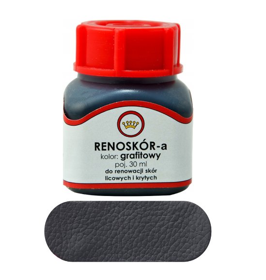 Farba/lakier do powierzchni skórzanych   grafitowa 30ml, Renoskór