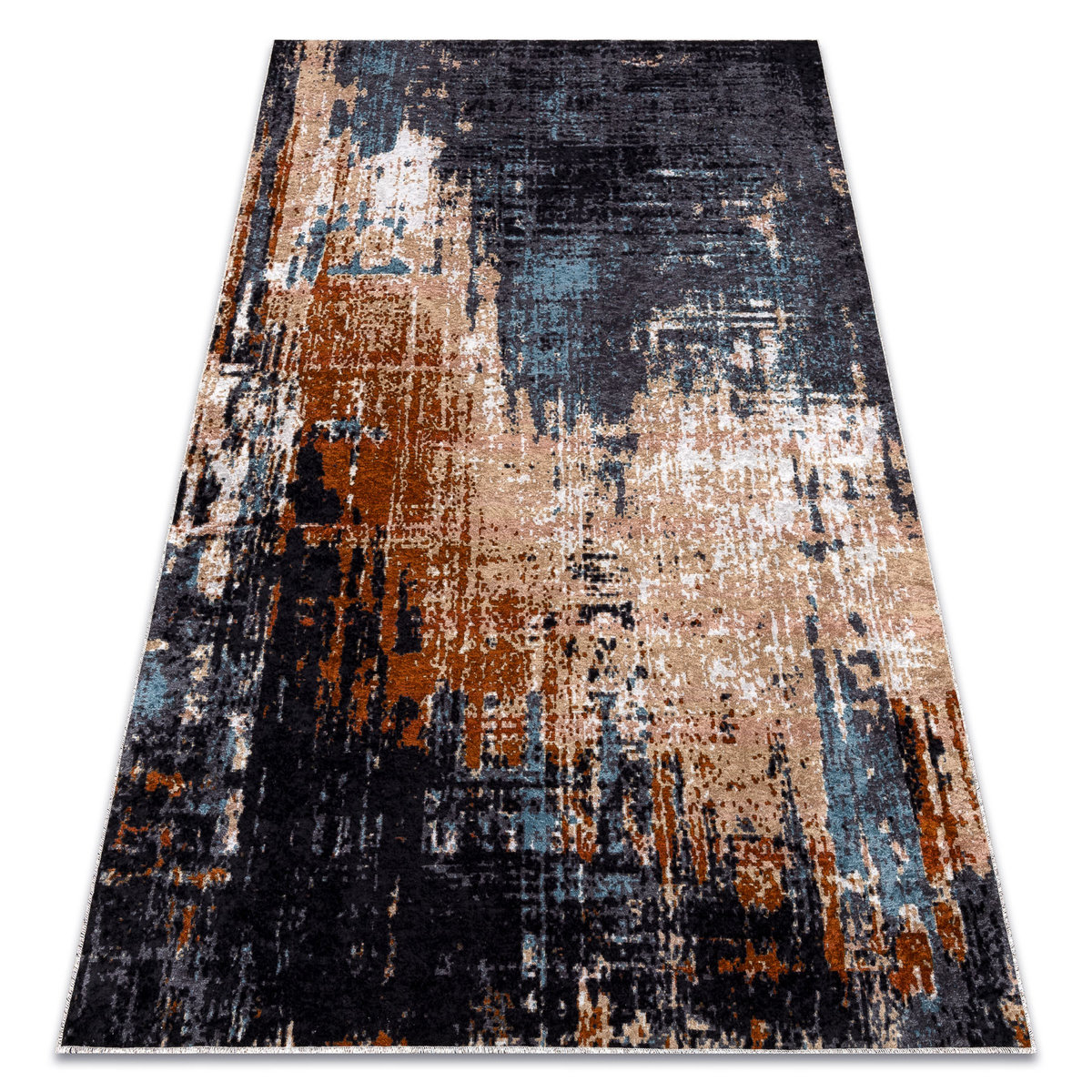 Dywan do prania MIRO 51454.802 Abstrakcja antypoślizgowy - granat / beż, 160x220 cm
