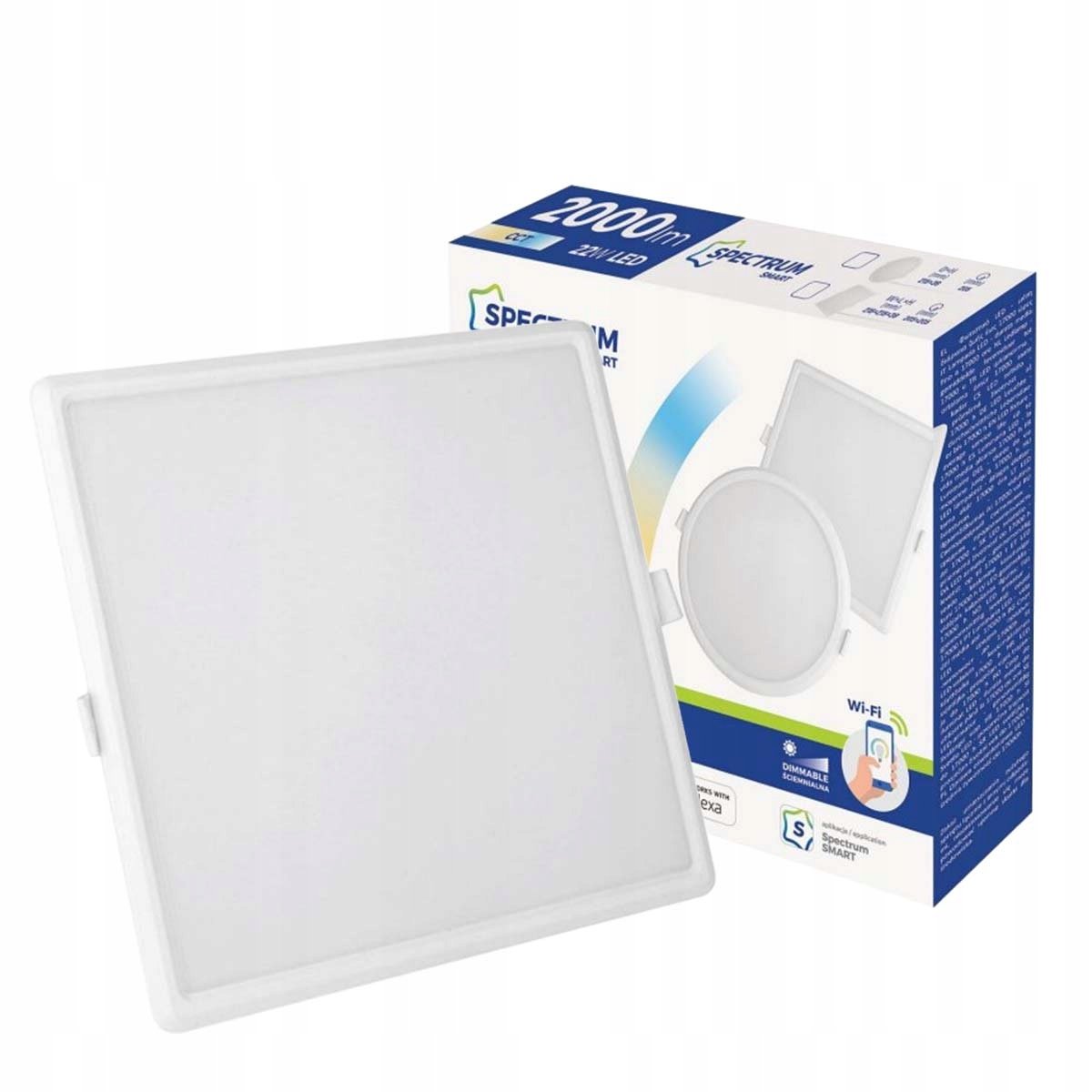 LED Ściemniana oprawa wpuszczana ALGINE LED/22W/230V Wi-Fi Tuya kwadrat