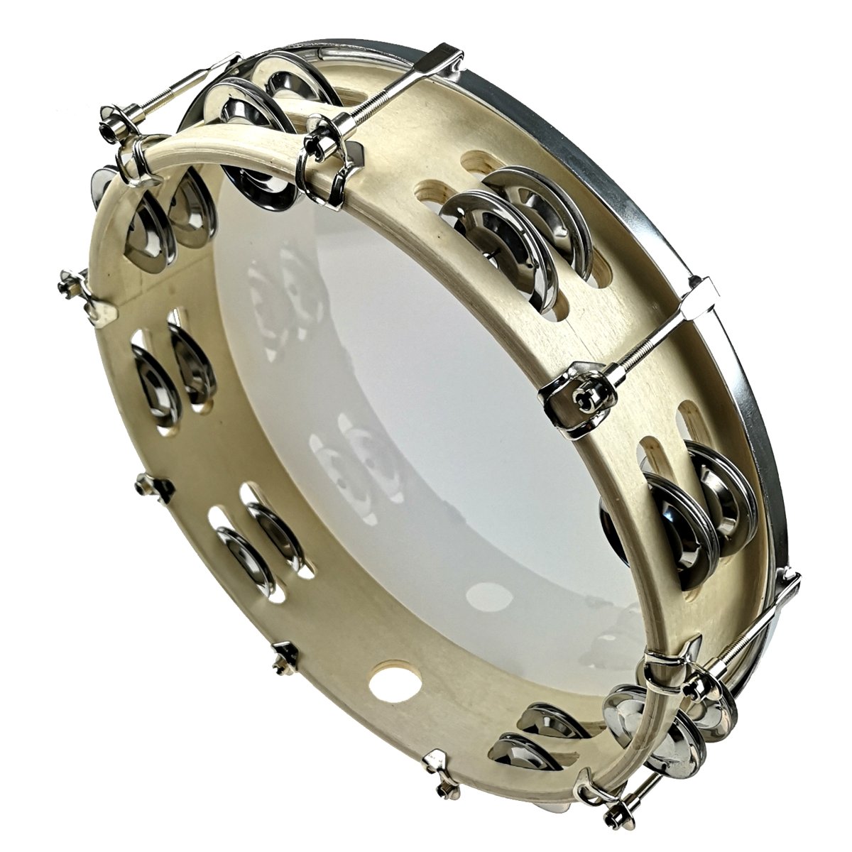 Drewniane tamburyno z membraną Kera LTH10-16 16 dzwonków