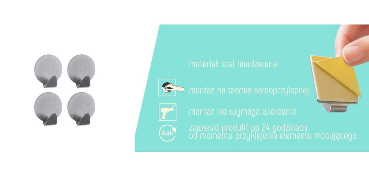 Wieszaki ścienne samoprzylepne 1335