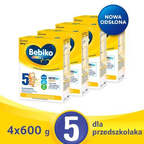 Zestaw Bebiko Junior 5 NUTRIflor Expert 4 x 600 g