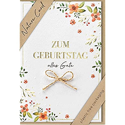 Kartka urodzinowa Nature Card Handmade - Urodziny Kwiaty 11,6 x 16,6 cm