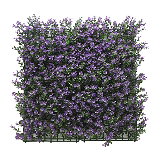 BONERVA | Pionowy ogród BUXUS Lawenda | Sztuczna roślina do dekoracji ścian w pomieszczeniach i tarasach | opakowanie 4 sztuk 50 x 50 cm | Estetyczny design do dekoracji każdej strefy domu lub ogrodu