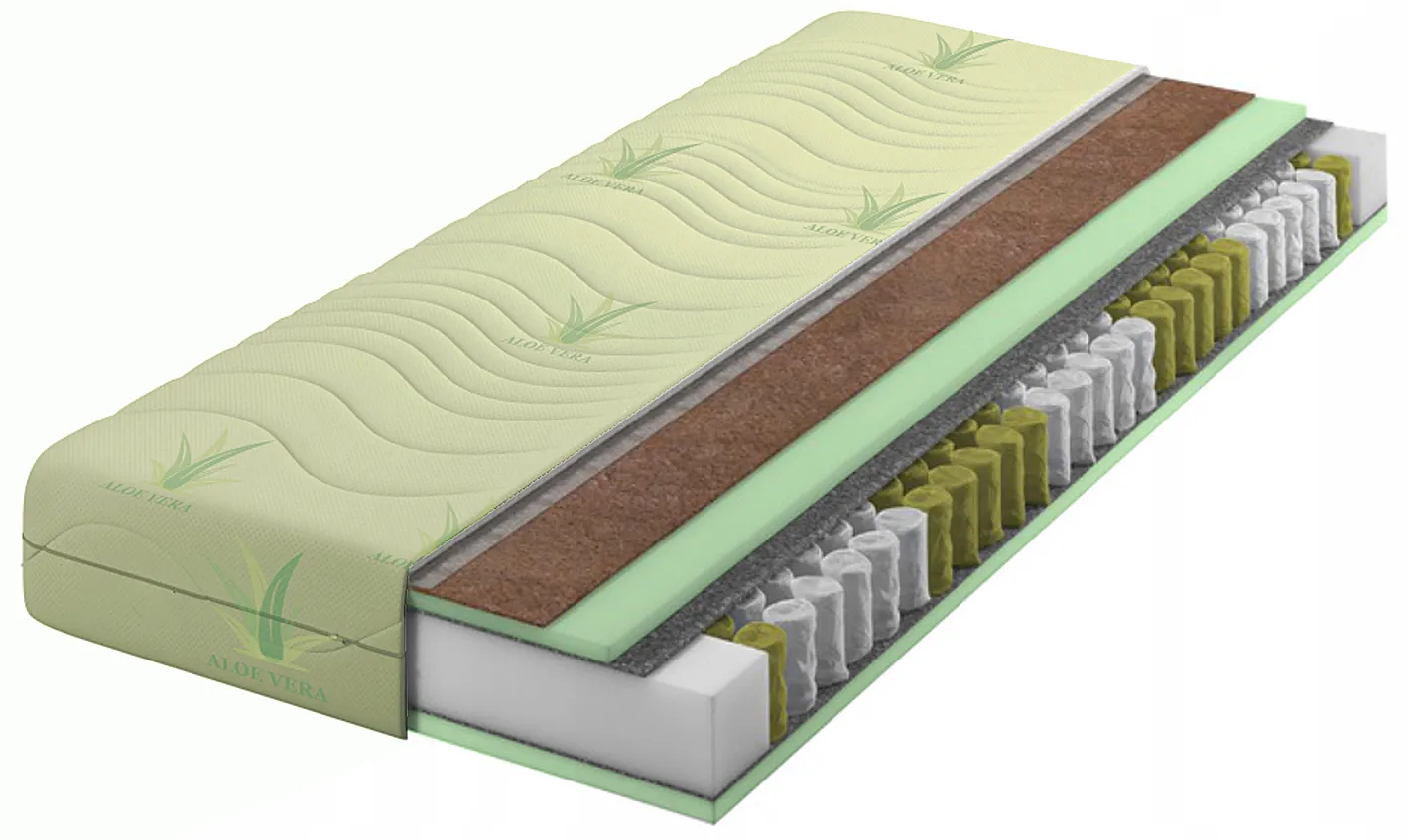 Materac Kieszeniowo Kokosowy Aloe Vera 140X200 S0-E50
