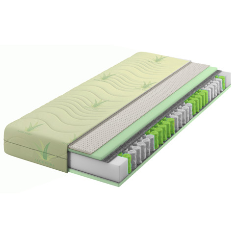 Materac kieszeniowo-lateksowy aloe vera 160x200 H6-R92