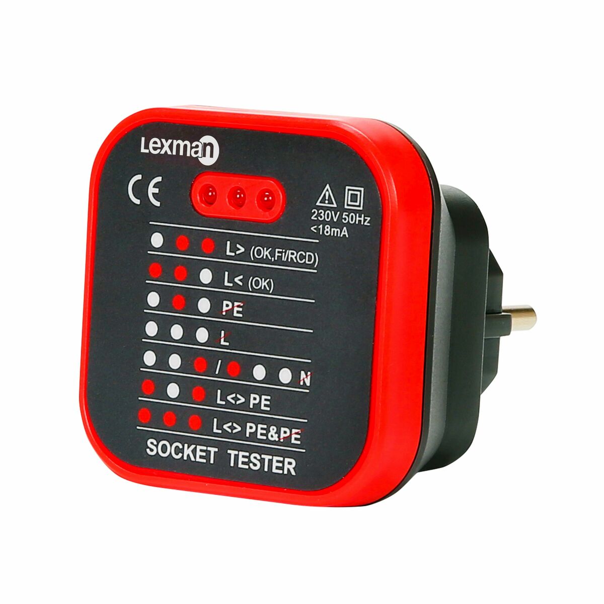 Tester gniazd 230V UT07A-EU LEXMAN