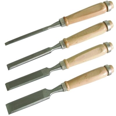 MEGA Dłuta do drewna kpl. 4 szt, drewn. rękojeści 6,12,18,24mm 19001