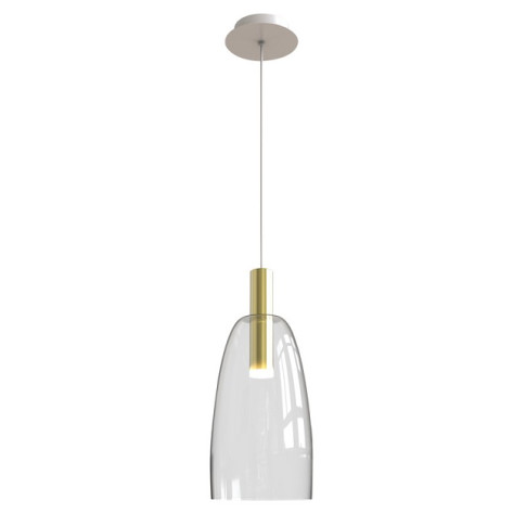 Złota lampa wisząca LED ze szklanym kloszem - V027 L0-W29