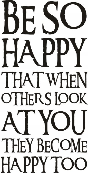 Napis na ścianę, naklejka - Be so happy - 119, 240x120 cm
