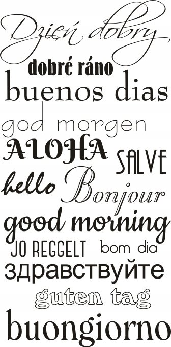 Napis na ścianę, naklejka - Dzień dobry - 112, 240x120 cm