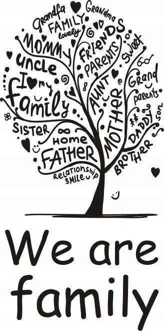 Napis na ścianę, naklejka - We are family - 148, 200x100 cm