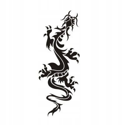 Naklejka na ścianę dragon tribal azja Smok 28, 98x37 cm