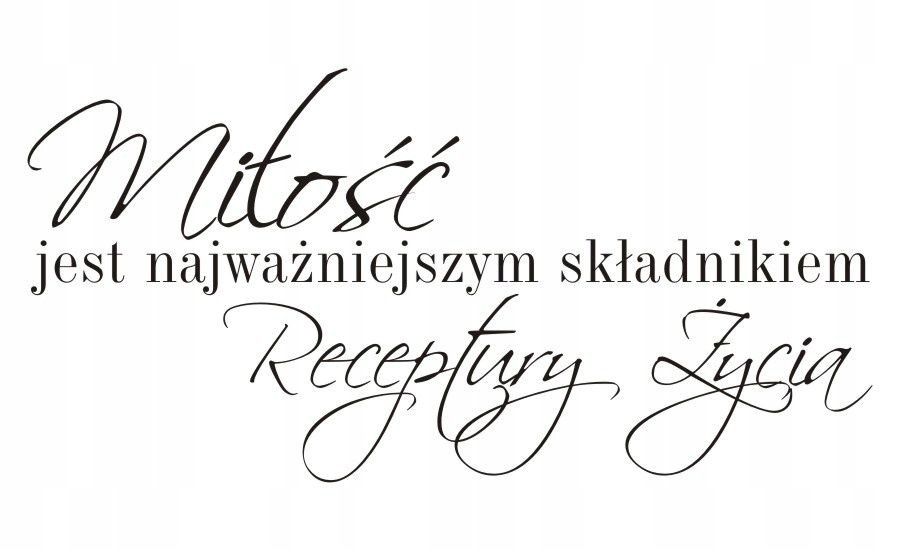 Napis na ścianę naklejka - Miłość jest... 57, 200x100 cm