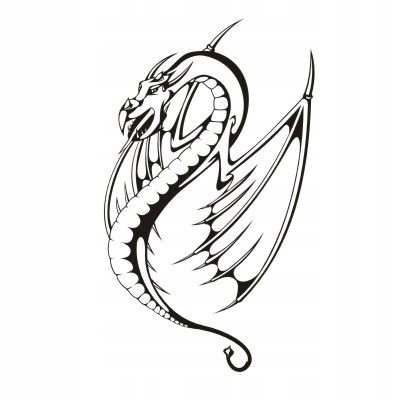 Naklejka na ścianę dragon tribal azja Smok 8, 80x48 cm