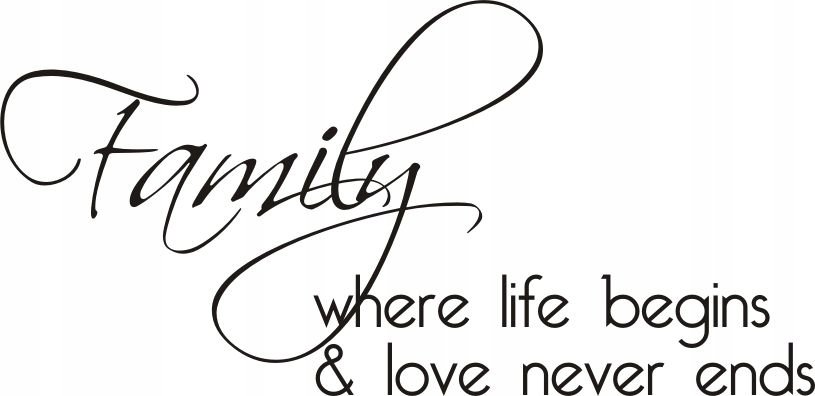 Napis na ścianę naklejka ścienna - Family - 133, 200x100 cm