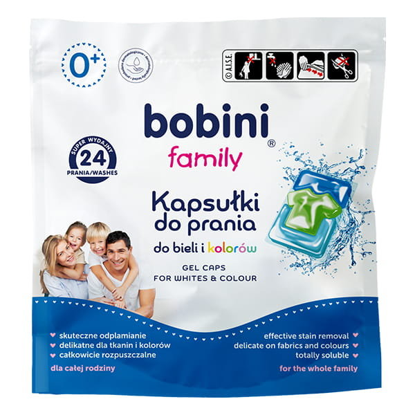 BOBINI FAMILY 24SZT KAPSUŁKI D/PR. BIAŁE KOLOR /489