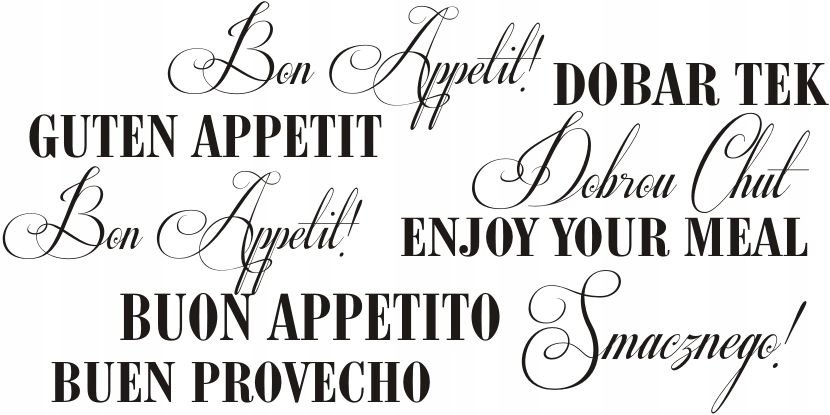 Napis na ścianę naklejka do kuchni Smacznego 156, 200x100 cm